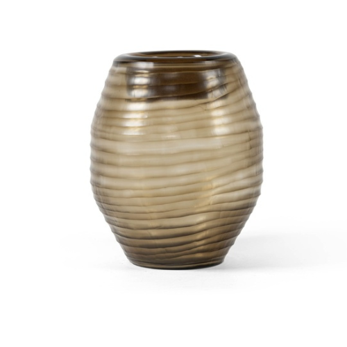 Vase côtelé en verre fumé MAJESTIC